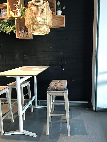 Miniatura 6 de Augld Paquete de 2 cojines para taburetes de bar pequeños con lazos, cuadrados, color gris, 12 x 12 pulgadas