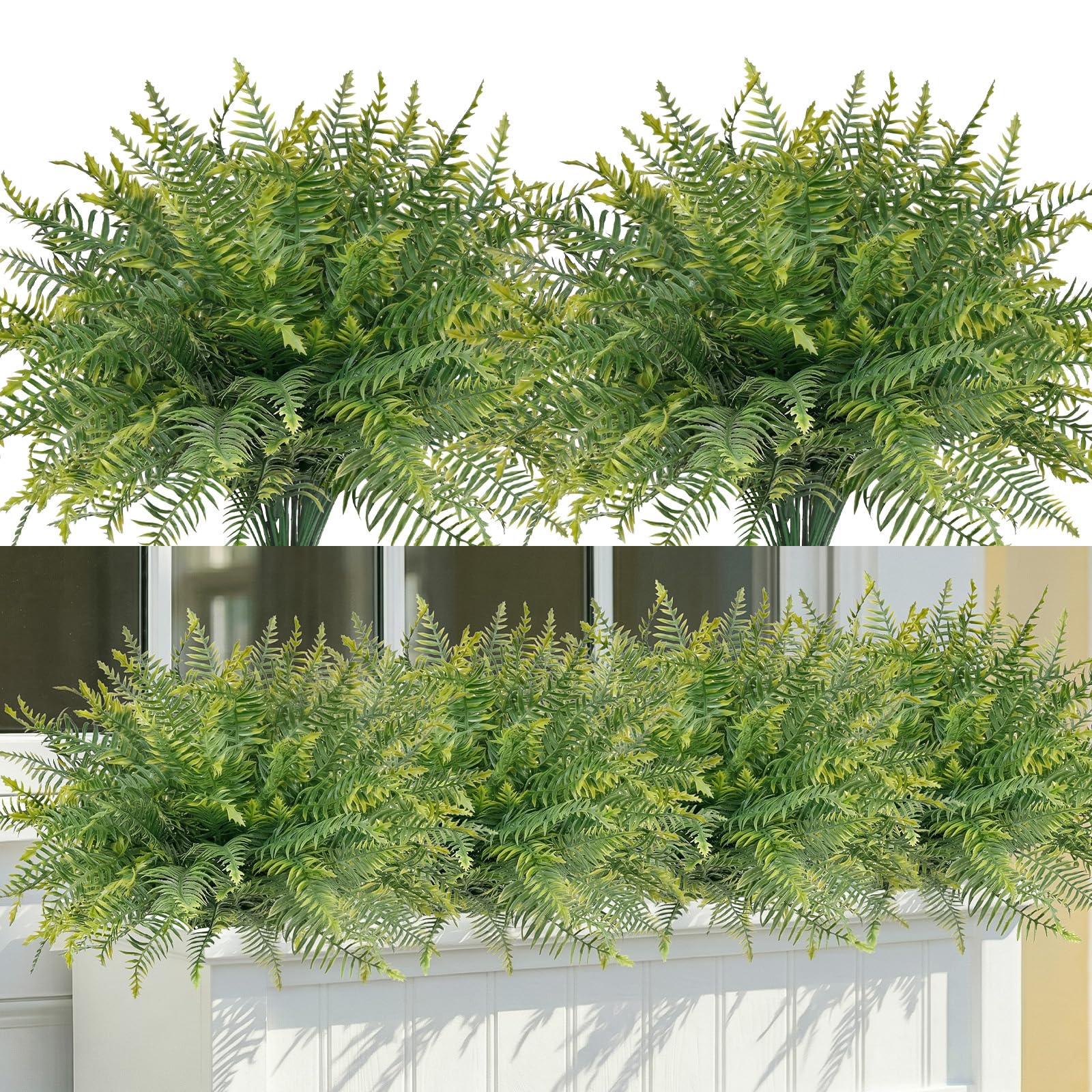 KUANINUNAR Artificial Plants Outdoor 9 Bundles Fake Boston Fern — image 1