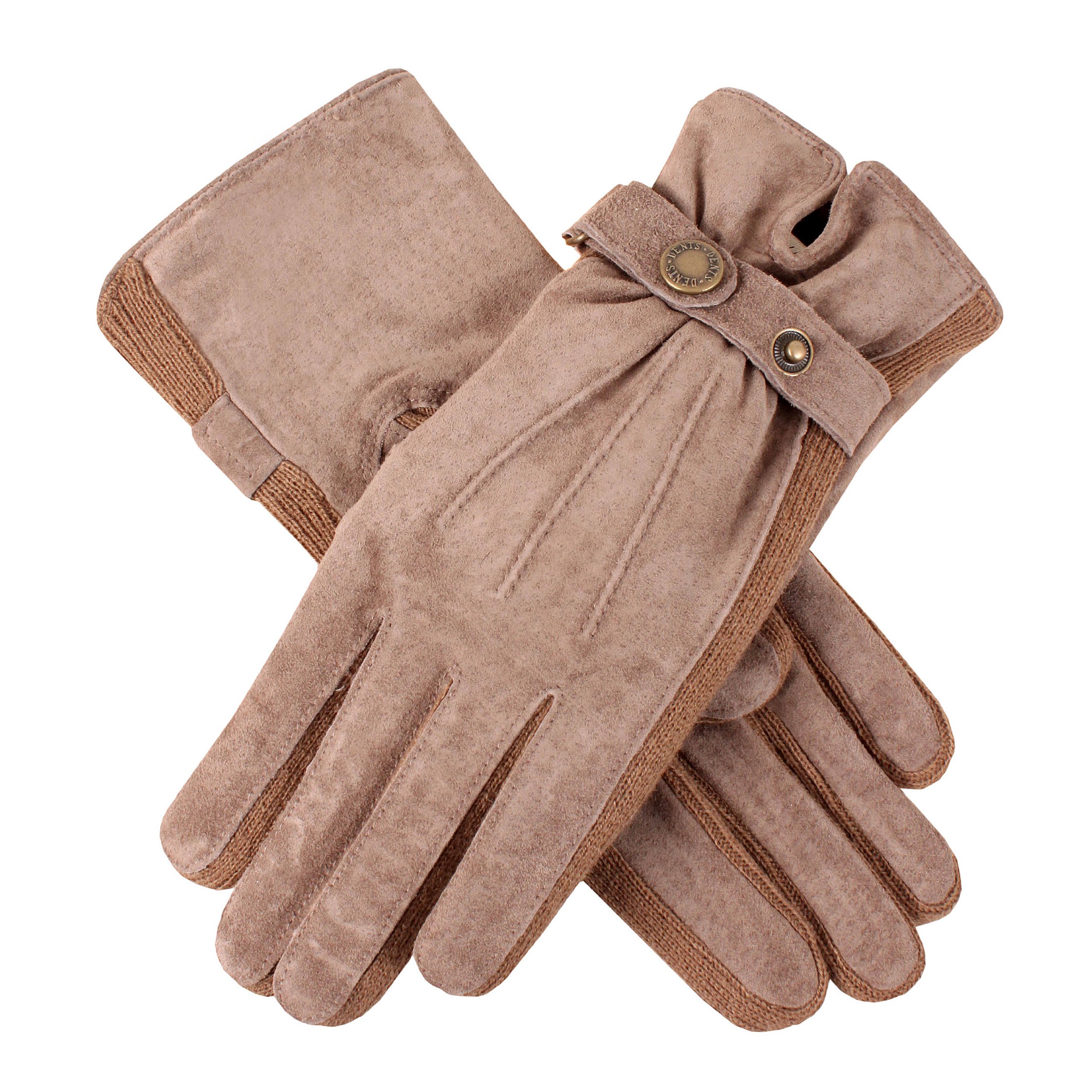Dents Women's Oatmeal Laura Suede Walking Gloves L