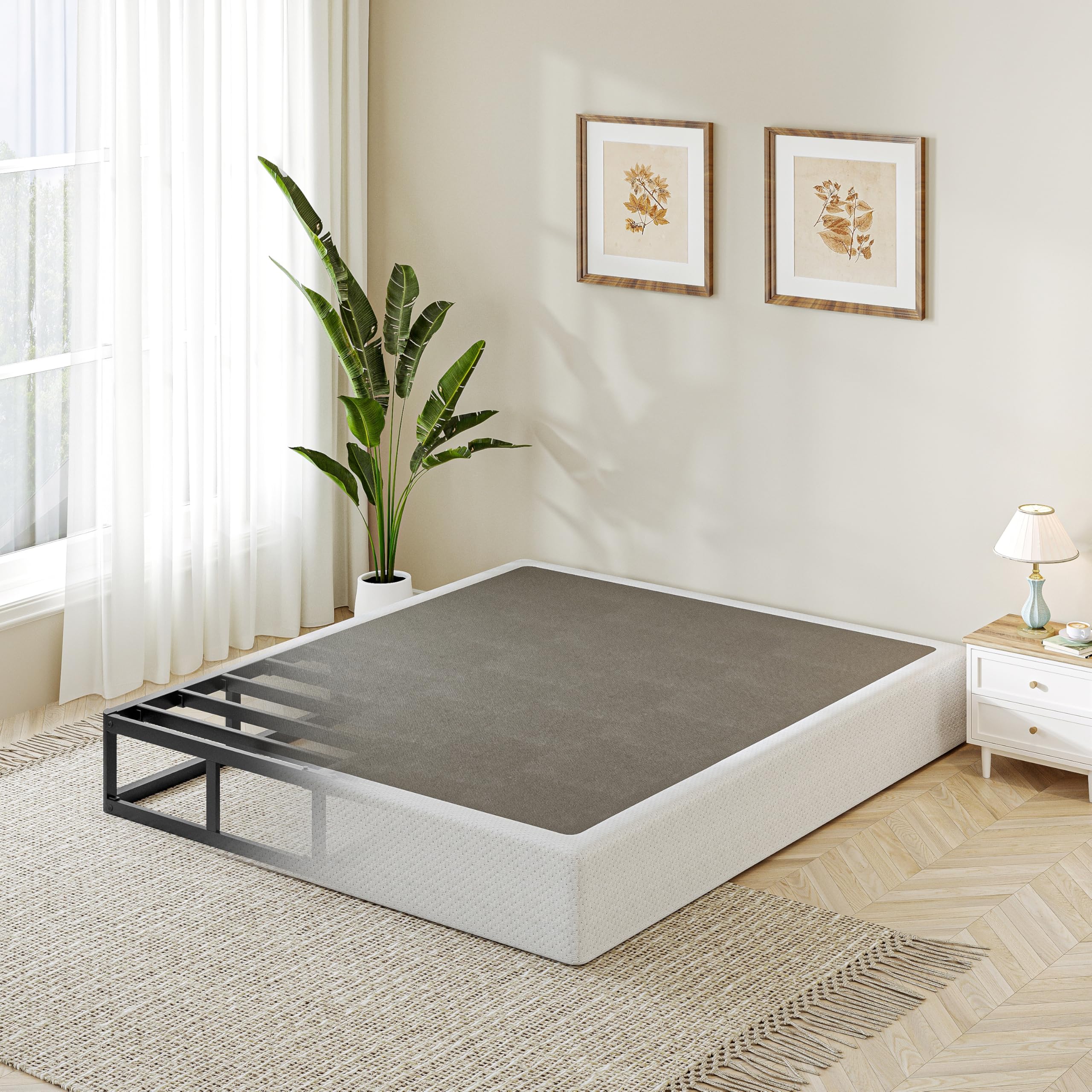 JWIFSEF Queen Size Box Spring 9 Inch