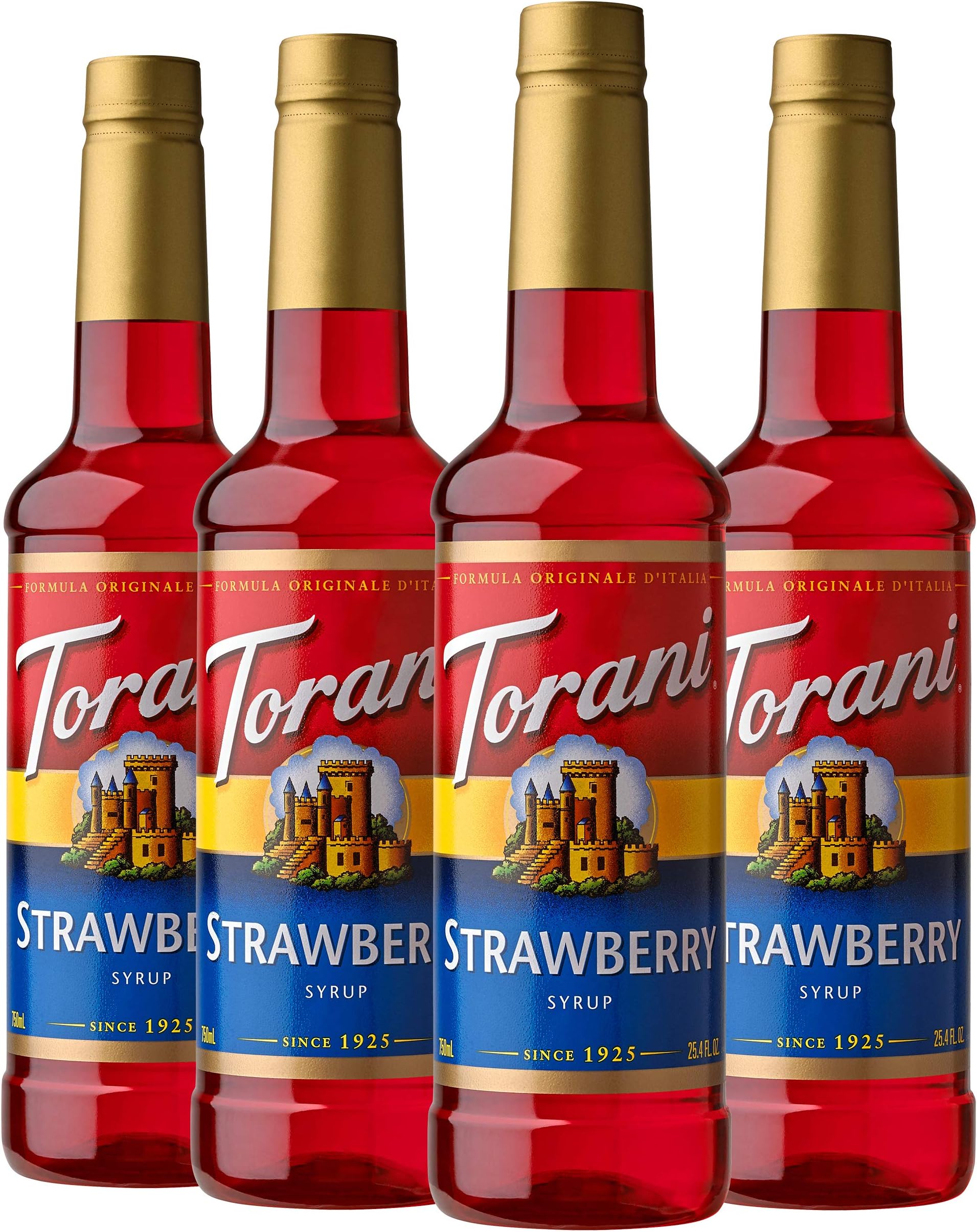 Torani Strawberry Flavored Drink Syrup, 25.4 fl oz (Pack of 4)