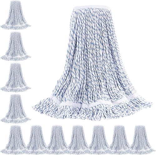 Miniatura 16 de Matthew Cleaning - Cabezal de trapeador de alta resistencia para limpieza general y de suelos, repuesto de cabezal de hilo de algodón azul