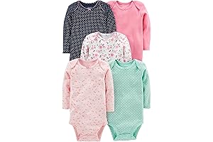 Adorable Baby Girl Long-Sleeve Bodysuit 5-Pack