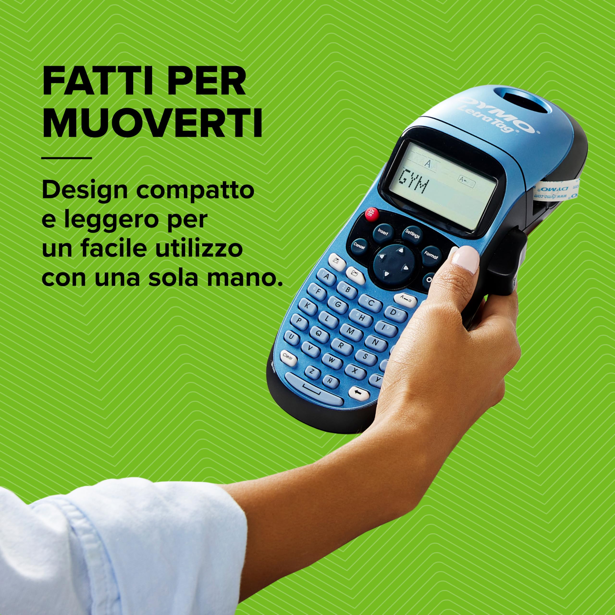 DYMO LetraTag LT-100T Etichettatrice palmare con tastiera ABC e display LCD 13 caratteri