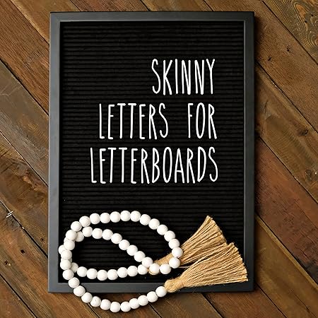 Skinny Letterboard Letters Set (Letters Only) Rae Dunn Inspired Font Letters for Letter Board Accessories, Felt Board Letters for Birth Announcement Sign, Message Board Letters for Baby Announcement