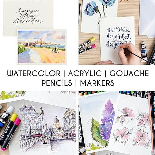 Miniatura 5 de Postales de acuarela en blanco no plegadas paquete de 60 30 postales y 30 sobres de 5 x 7 pulgadas papel de acuarela pesado de 1058ozm para tarjetas