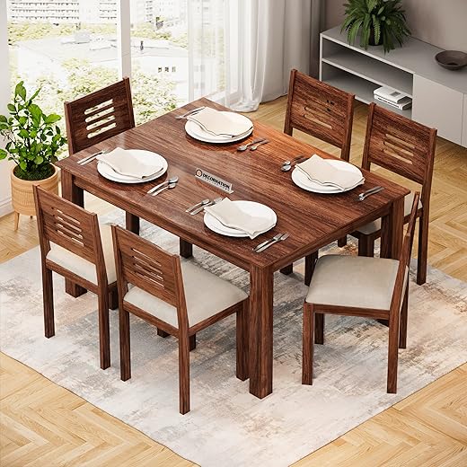 Juliana Solid Wood Dining Table Set 6 Seater
