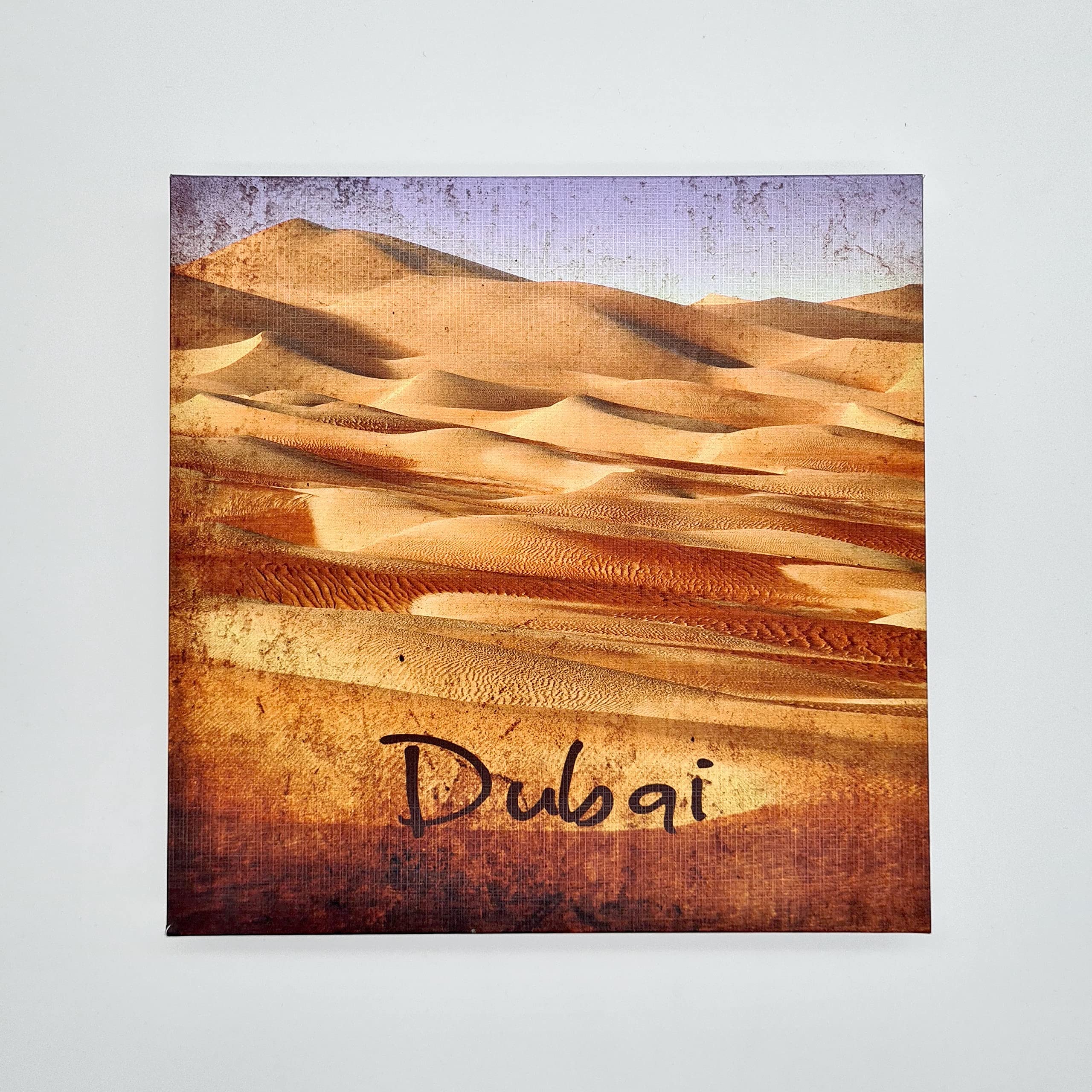 Studio Manhattan Art+Design Art Block 5x5 inches Dubai Desert Abstract Art Modern Framed Ink Canvas Wall Art for Bedroom Living Room Home Office Wall Decor Picture Artwork Ready to Hang