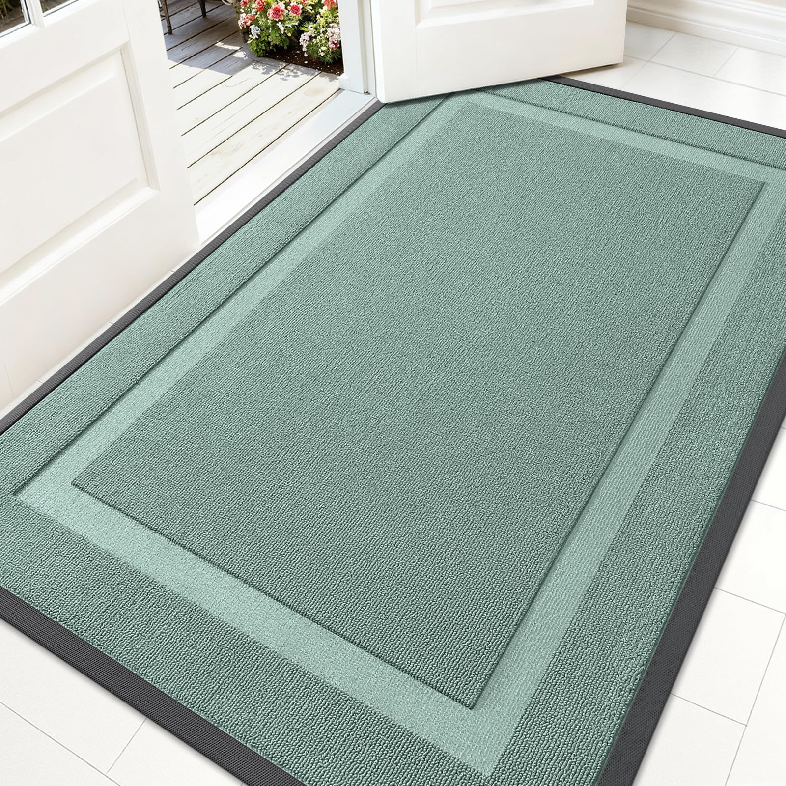 OLANLY Front Door Mat Outside 71x47, All-Season Heavy-Duty Rubber Doormat