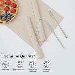 Leetaltree Set de Placemats Beige 4 - Tapis antidérapants résistant à la chaleur pour table à manger, lavable PVC Tapis de table en vinyle (Beige, 4)