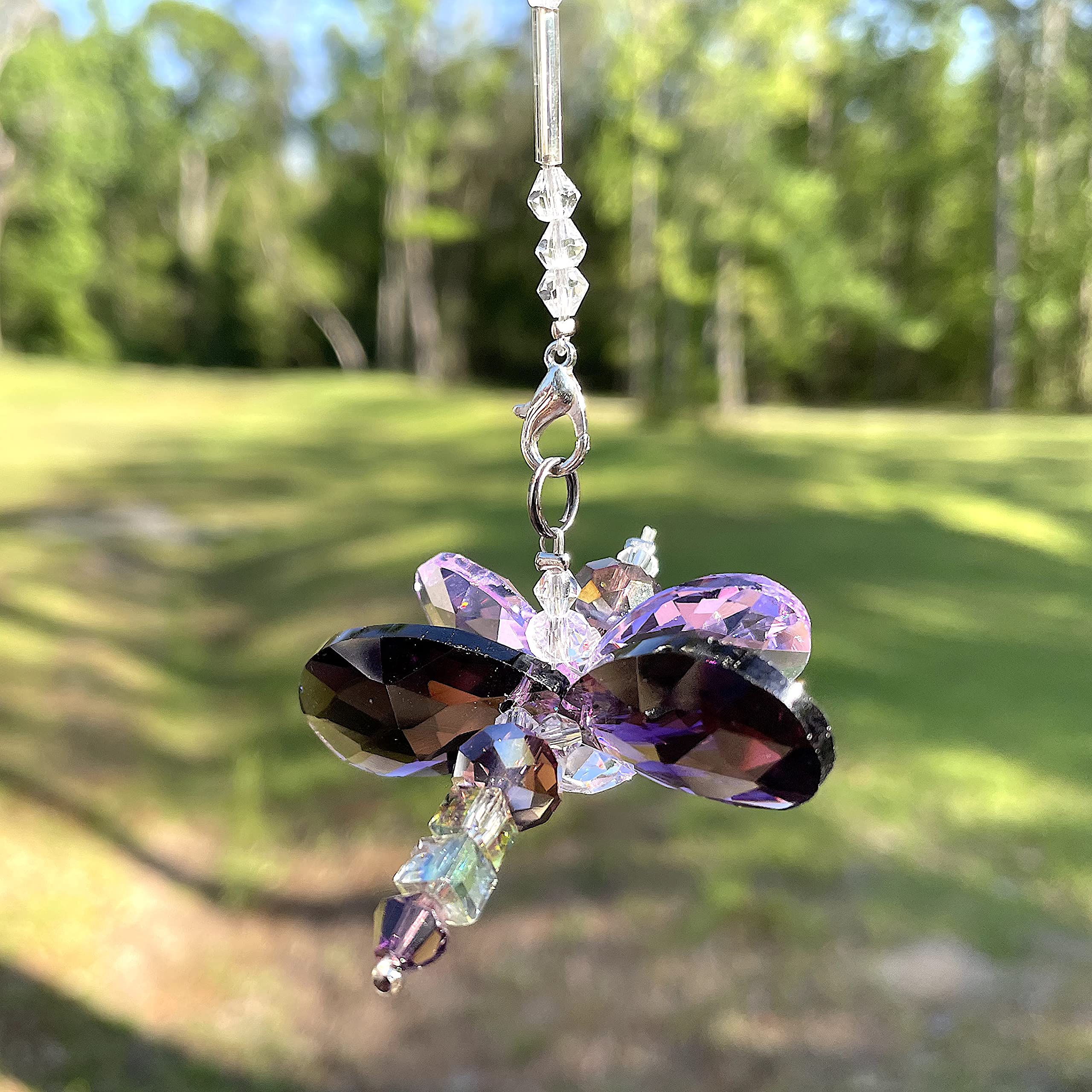 Crystalize Home Dragonfly Suncatcher - Crystal Figurines - Rainbow Maker - Dragonfly Charm - Prism Suncatcher for Garden, Home, Car and Window Decor - Gifts for Mom, Grandma