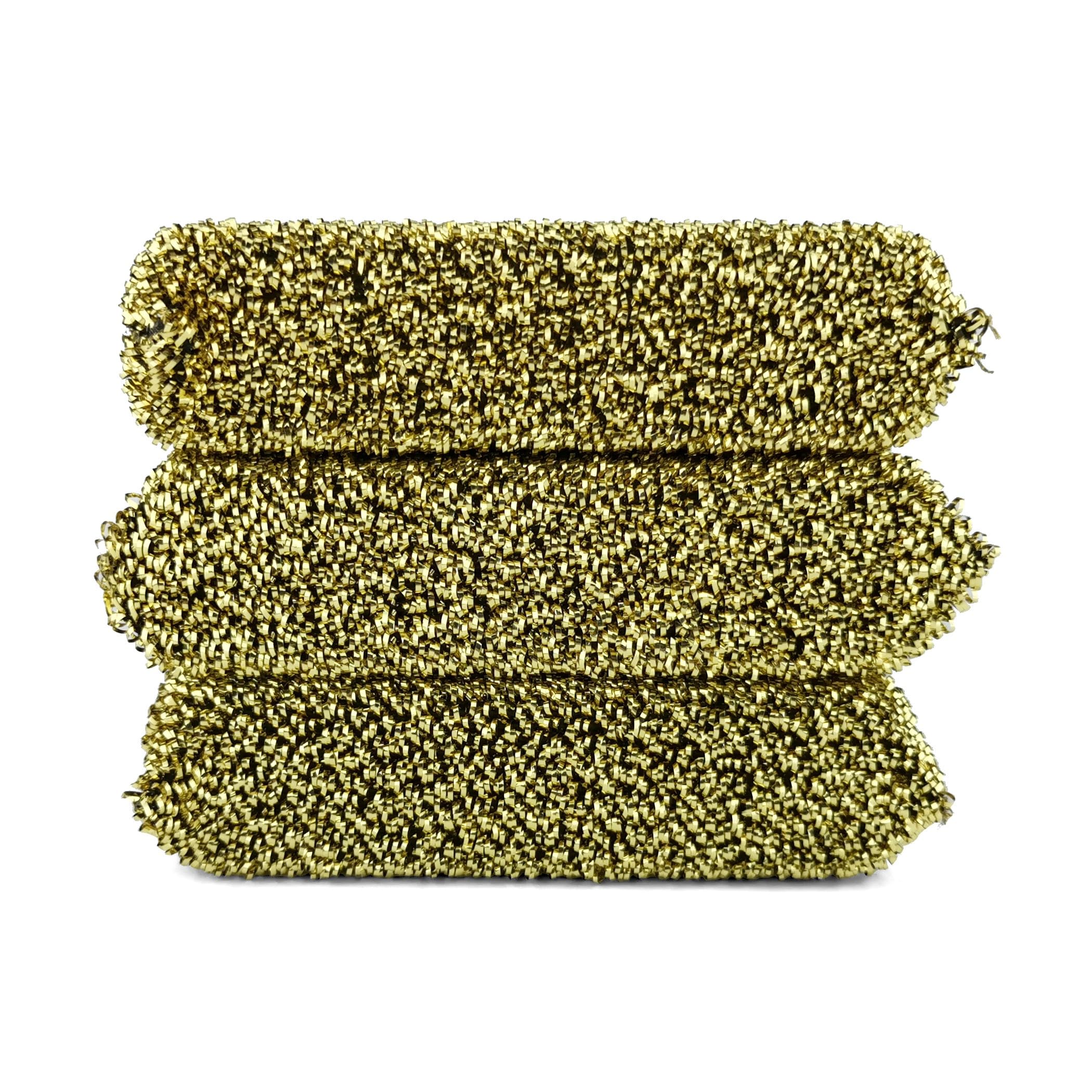D.RECT Steel Sponges for Teflon 3x - Dishwashing Sponge - Ideal for Coated Pans Pots, Gold