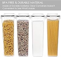 Vista 4 de Vtopmart Contenedores herméticos para almacenamiento de alimentos con tapas, 4 recipientes de pasta de 2.8 L para organización y almacenamiento