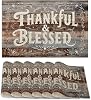 Thankful Blessed Placemats Set of 6,Vintage Wood Board Placemats Washable Kitchen Dining Linen Table Mats Stain Heat-Resistant for Home Party Indoor 12x18 inch