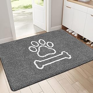 Pauwer Dirt Grabber Barrier Doormat, Low Profile Dog Mats fo