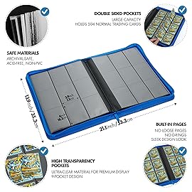 FunGuys Trading Card Binder for Cards, 9 Pocket, 504 Side Loading Sports Card Binder, Card Collection Binder for Yugioh, MTG, TCG, Card Book Holder for Trading Cards