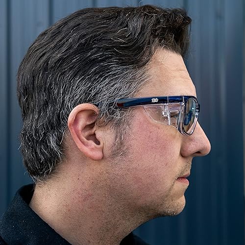 Miniatura 4 de RETS Anteojos de seguridad antivaho  Gafas protectoras elegantes de moda con protectores laterales transparentes  ANSI Z87.1  Gafas de seguridad