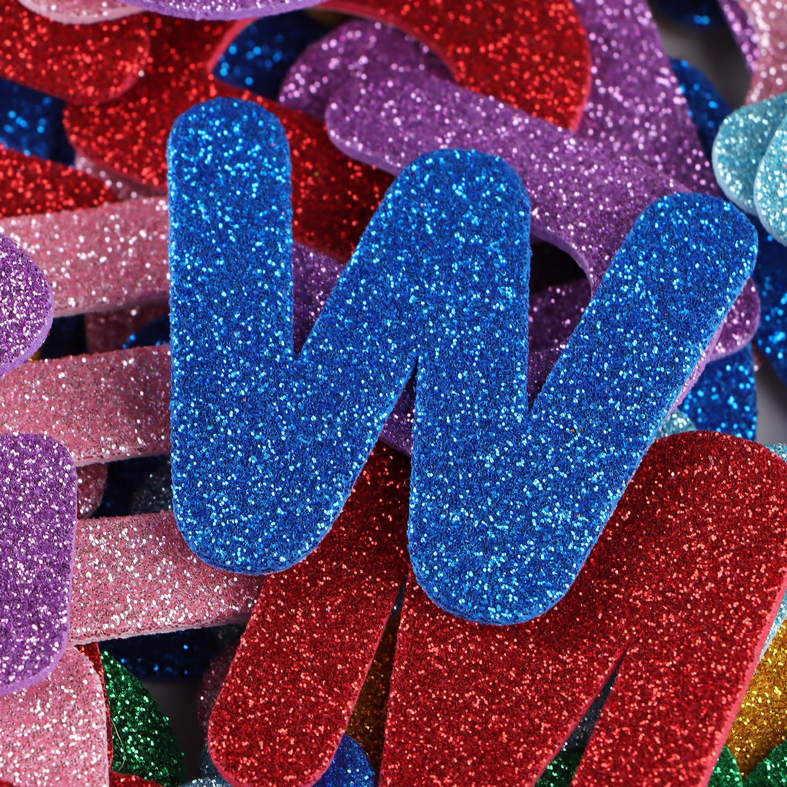 174 Stück Moosgummi Buchstaben - Selbstklebende Glitzer Alphabet Sticker