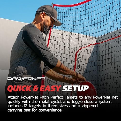 Miniatura 6 de PowerNet Pitch Perfect Targets & Strikeout Bundle, Softball Baseball Training Equipment Attachment for Baseball Net, Improve Throwing with Strike