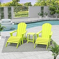 Vista 14 de WestinTrends Malibu - Silla de salón para exteriores, juego de 2 sillas Adirondack con otomana, sillas plegables de madera de polietileno para todo