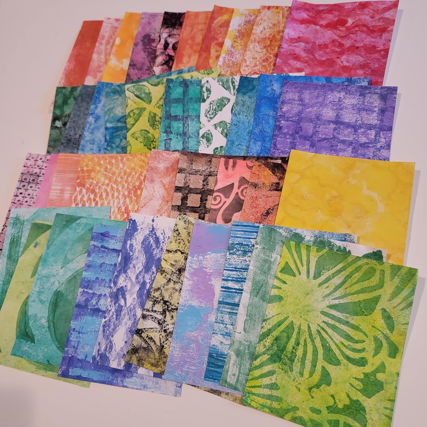 Collage Papers 40 A5 Hand Painted Scrapbook Supplies Pack for Art Journaling Bullet Junk Journal Planners DIY Paper Craft Kits Notebook Collage