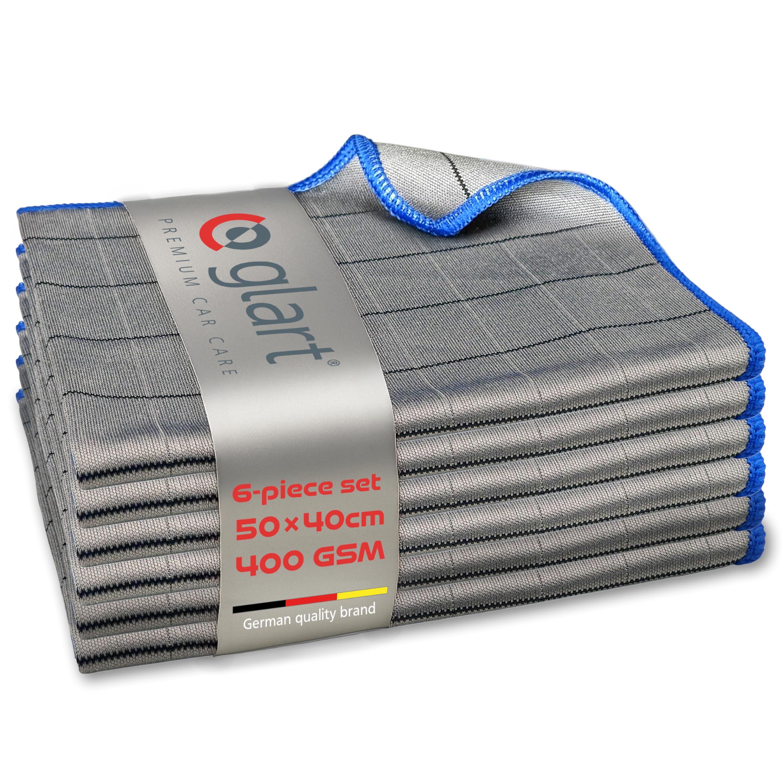 Glart 44C6B Carbon Microfiber Glass Cleaning Cloths, 6-Pack 32×32 cm — image 1