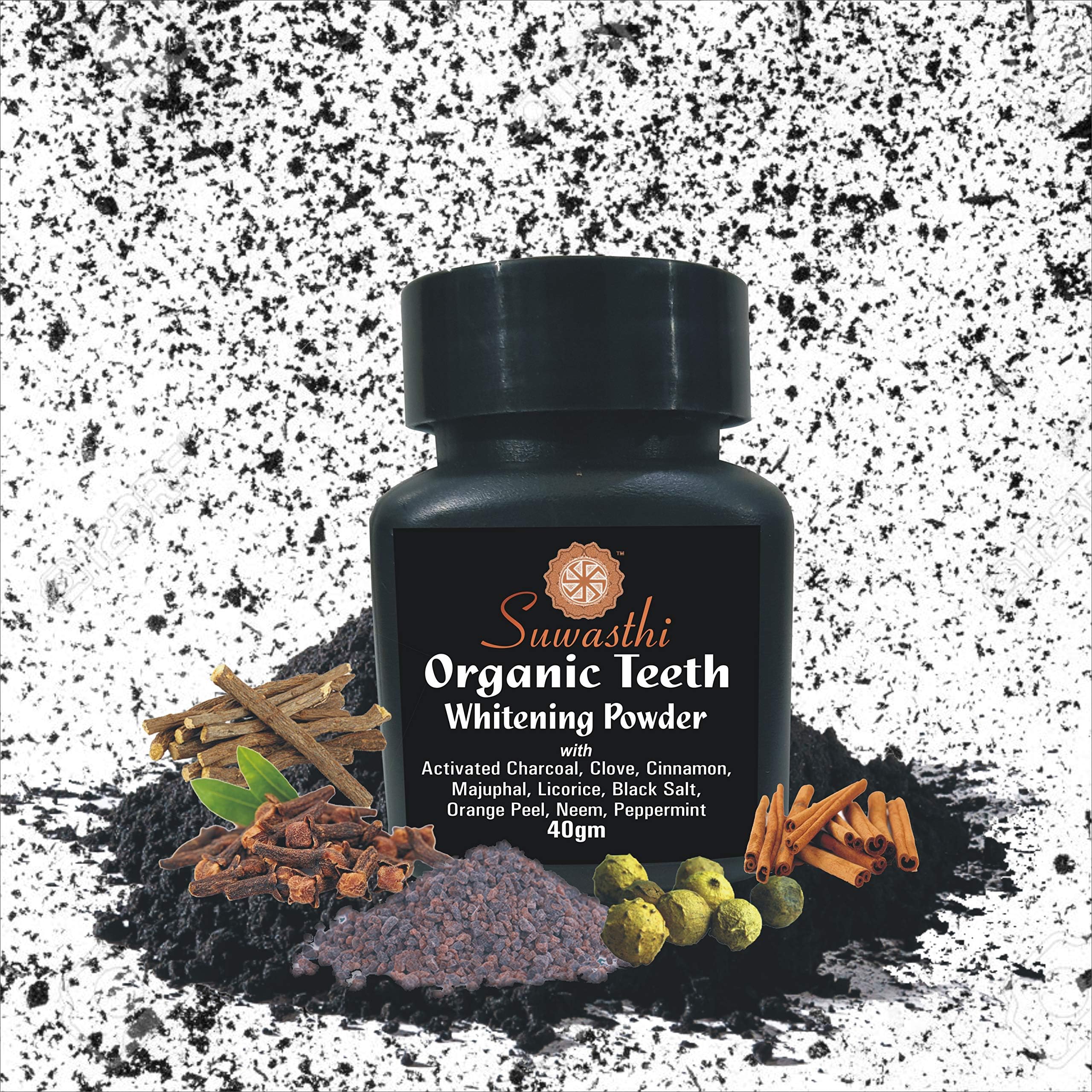 Suwasthi Organic Activated Charcoal Teeth Whitening Powder, 40 g