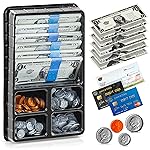 Play Money Set for Kids, Fake Pretend Cash - Looks Real, Best Toy Currency for Fun and Learning - Kit Includes: Bills, Coins, Credit Card, and Checkbook