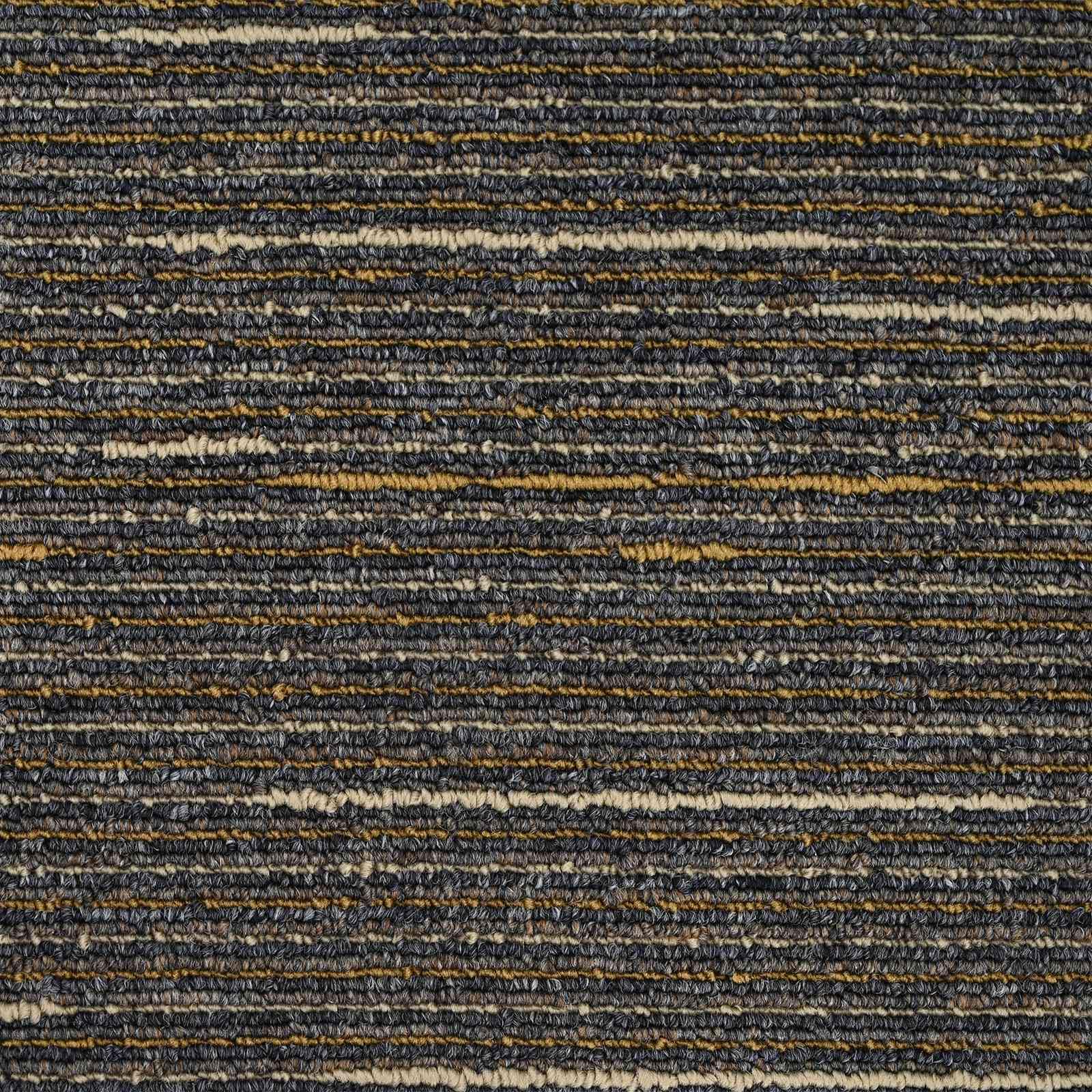 Teppichfliese Gestreift Hellbraun 50 x 50 cm 20 Stück, PP und Bitumen, Loop-Pile, 6 mm, Innenbereich, bodenbelag für Schlafzimmer und Wohnzimmer, trittschalldämmung, renovieren