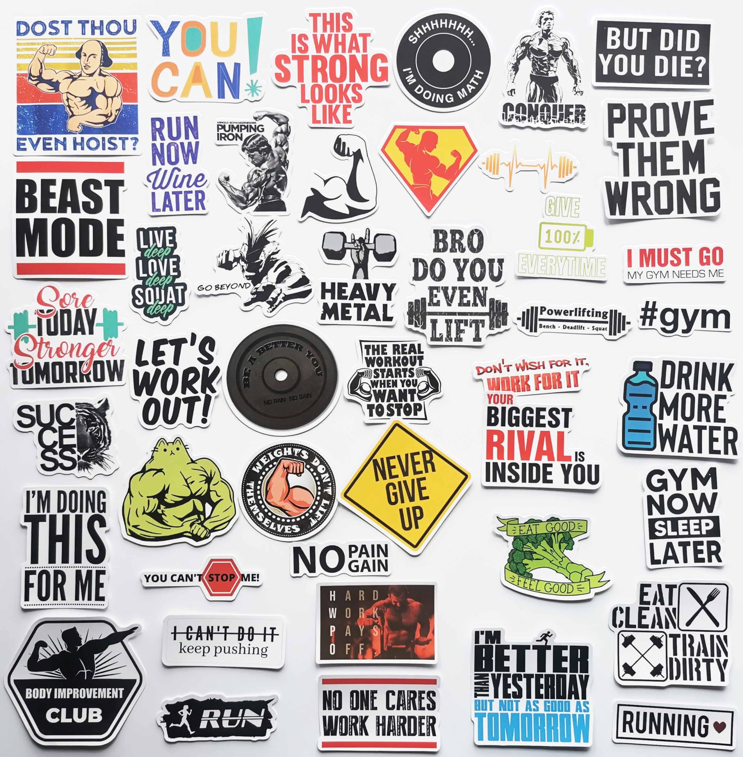 MiroSan Joke Gym Decals Fitness Motivational Sticker Kettle Bell Weightlifting Athlete Exercise Quote Stickers