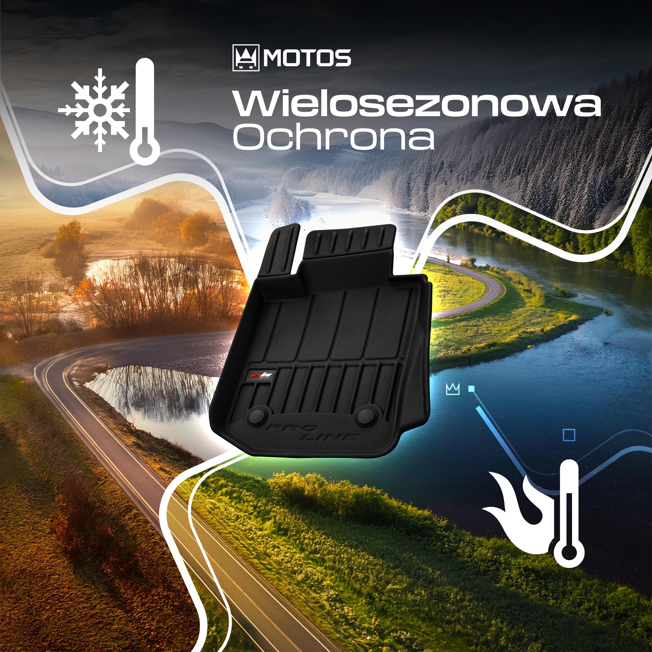 MOTOS Gumowe dywaniki samochodowe pasują do Renault Zoe od 2012 Popraw swój komfort podróżowania z antypoślizgowymi dywanikami 3D- Dywaniki samochodowe na każdą pogodę, ochrona przed zabrudzeniami