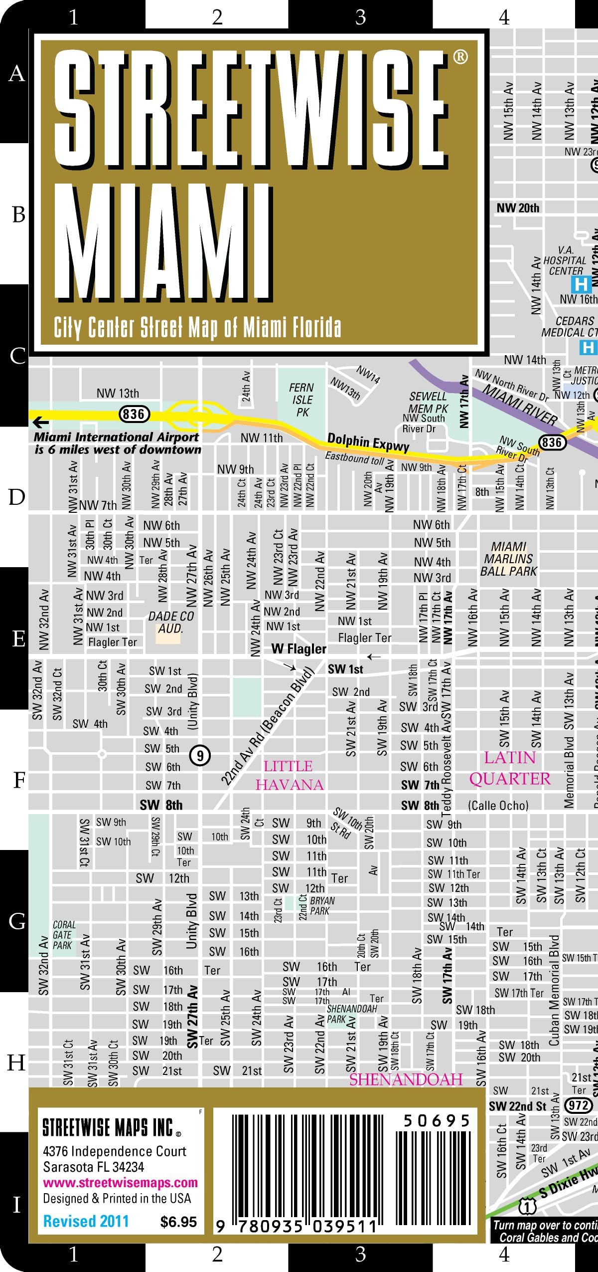 Streetwise Miami Map - Laminated City Center Street Map of Miami, Florida - Folding pocket size travel map with metrorail Map – Folded Map, September 1, 2011