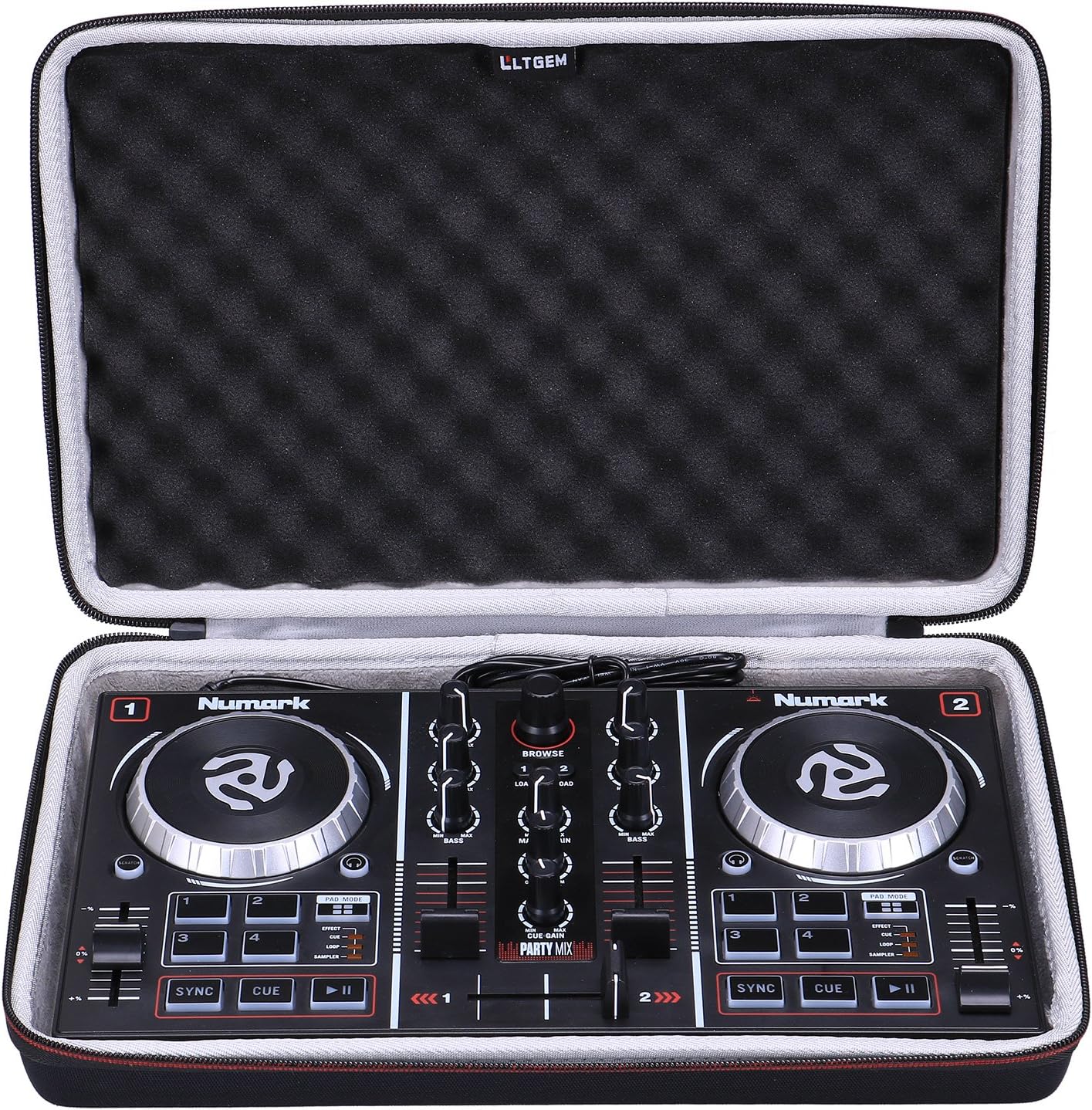 LTGEM EVA Case For Numark Party Mix Two-Channel Starter DJ Controller,Carrying Protective Hard Bag