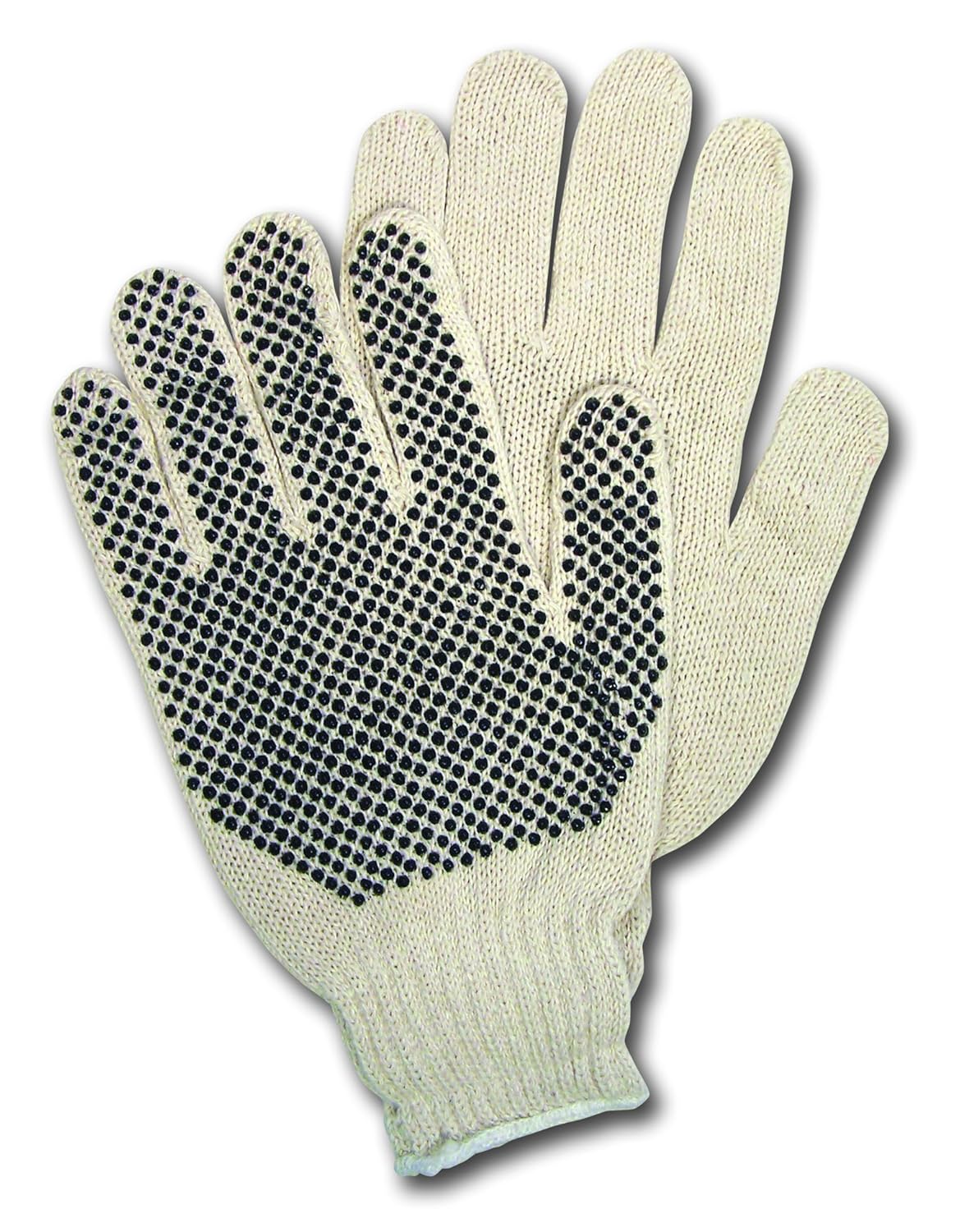 MCR Safety 9658S Cotton Polyester String Knitted Multi-Purpose Gloves with White Hemmed Cuff Natural Small 1-Pair