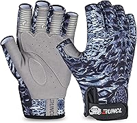 RUNCL Fingerless Fishing Gloves UPF 50+ Sun Protection Breathable Microfiber Dexterity Unisex Black