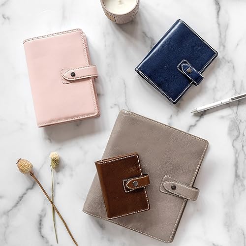 Miniatura 7 de Filofax Malden - Organizador de tamaño personal, color rosa, táctil, piel de búfalo de grano completo, seis anillos, con calendario semanal de