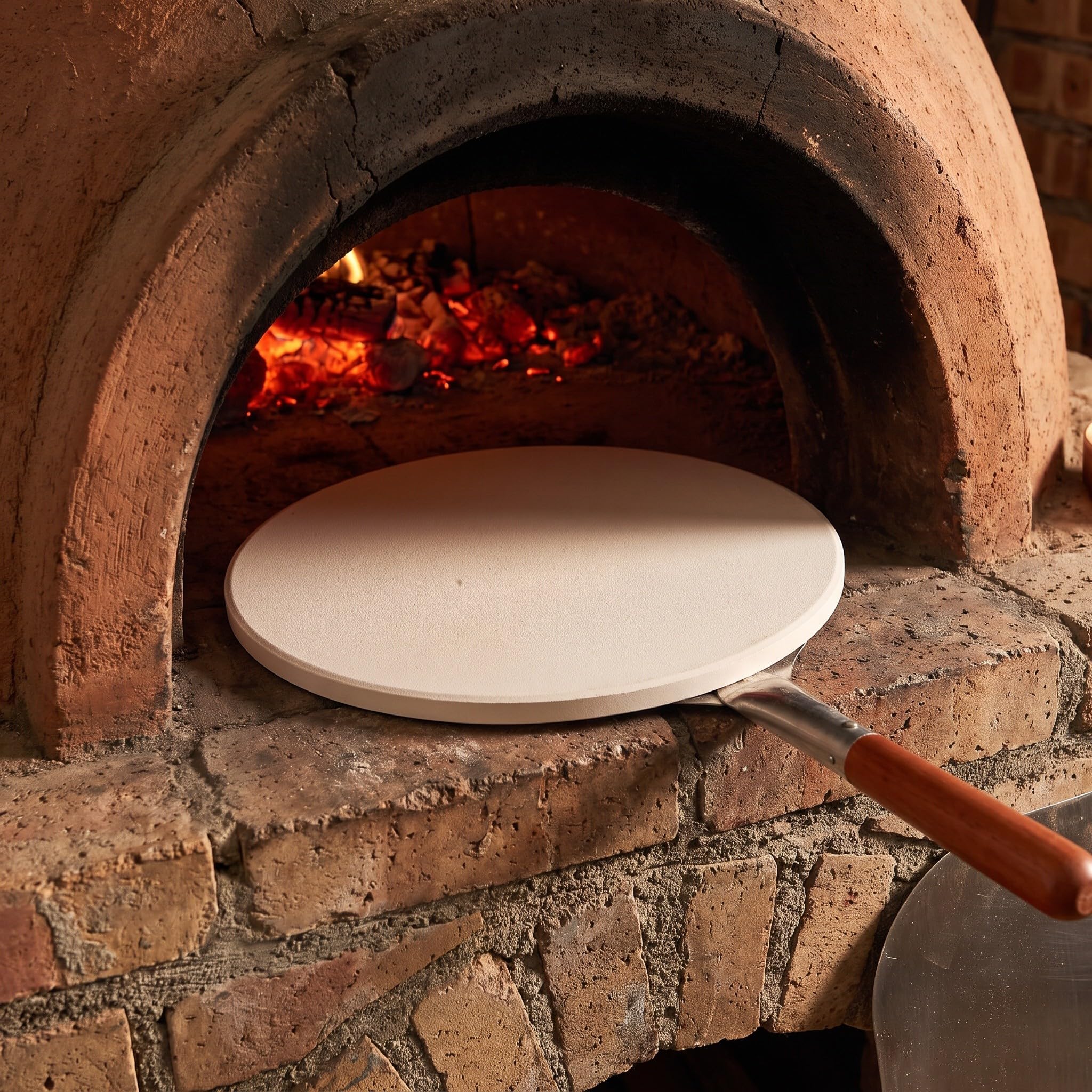 INOOMP Pietra refrattaria rotonda in cordierite da 30 x 30 cm per forno o