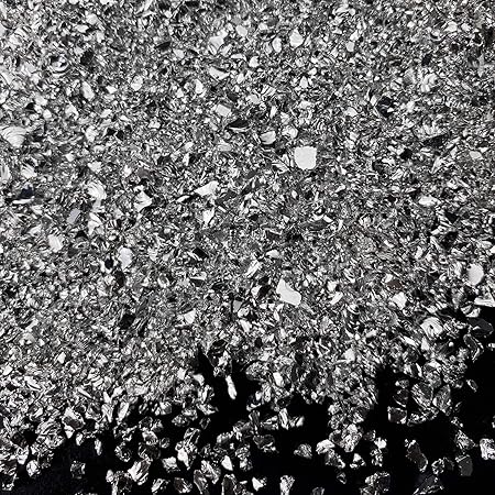 Jmassyang Crushed Glass Irregular Metallic Chips 100g Sprinkles Chunky Glitter for Nail Arts Craft Resin DIY Mobile Phone Case Vase Fillers Jewelry Making Home Decoration (Sliver, 2-4mm)