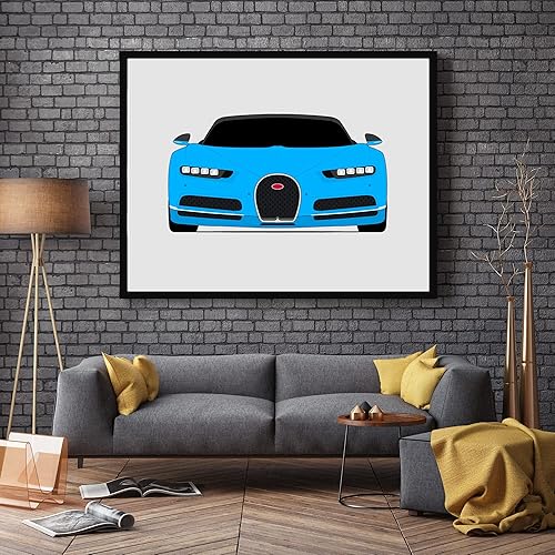 Vista 5 de Custom Car Posters Handmade Poster compatible with Bugatti Chiron Sport (2016-Present) Print Wall Art Décor - 8x10 Satin Print (Unframed)