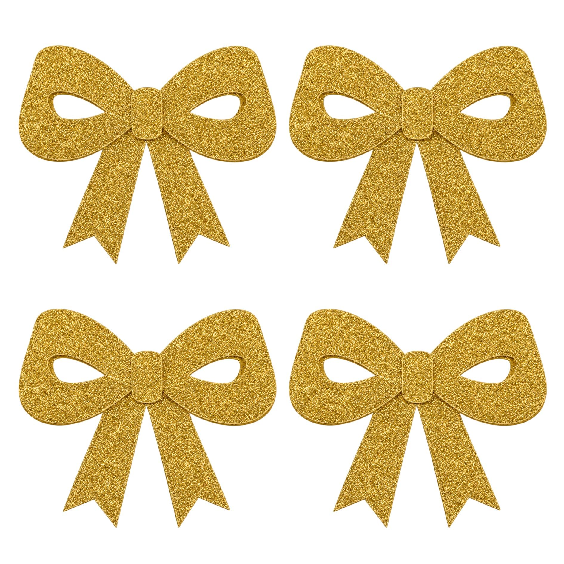 Sparkle Paper Bows, Pack of 12 pcs, for Theme Birthday Decor, Wedding & Party Decorations, Girls Theme Party (Golden)-image-47