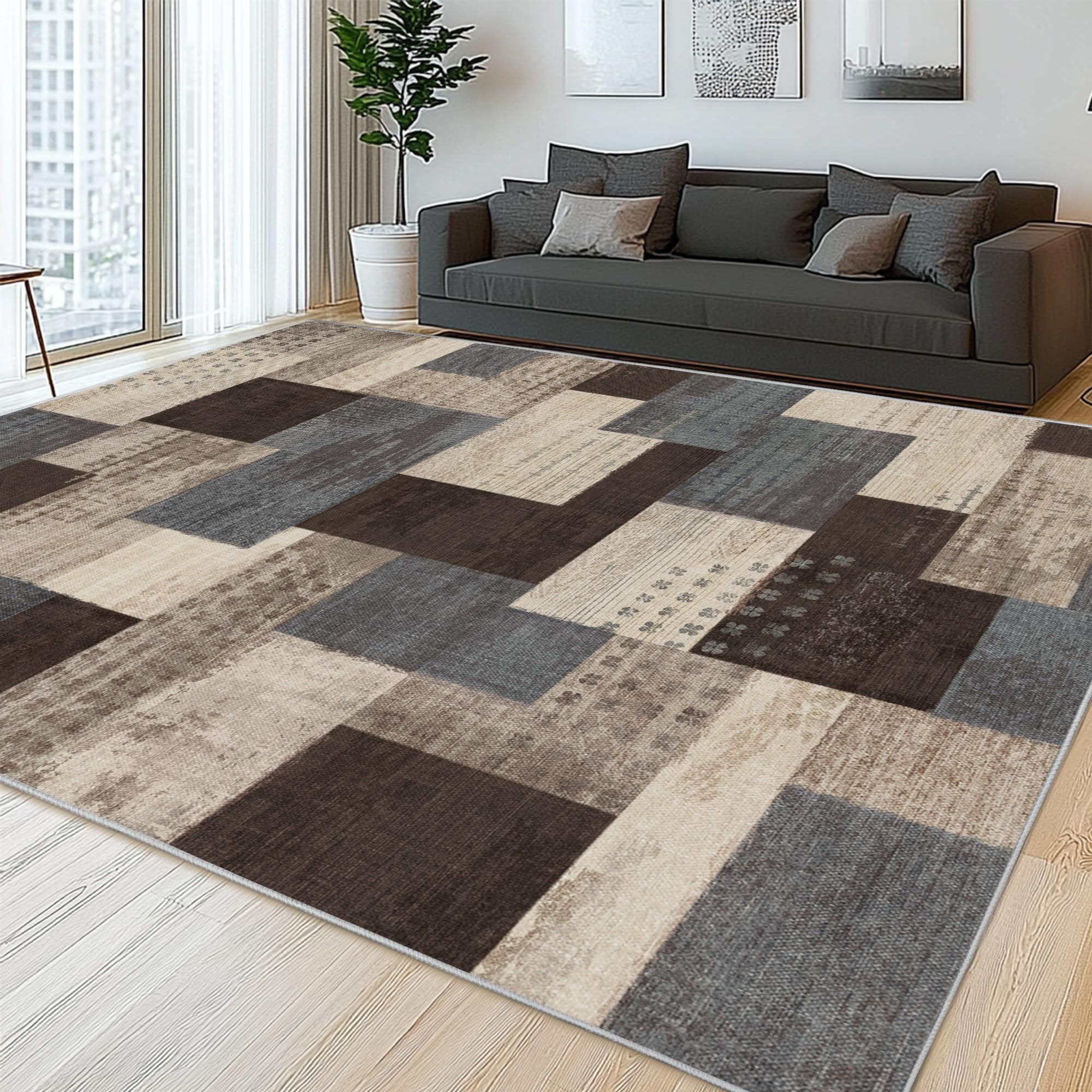 Amazon.com: QDUIDU Modern Geometric Patchwork Indoor Area Rug for