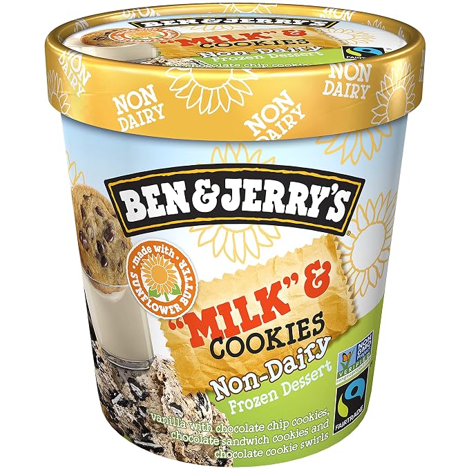 Ben & Jerry's Non-Dairy "Milk" & Cookies Frozen Dessert Certified Vegan Pint 16 oz