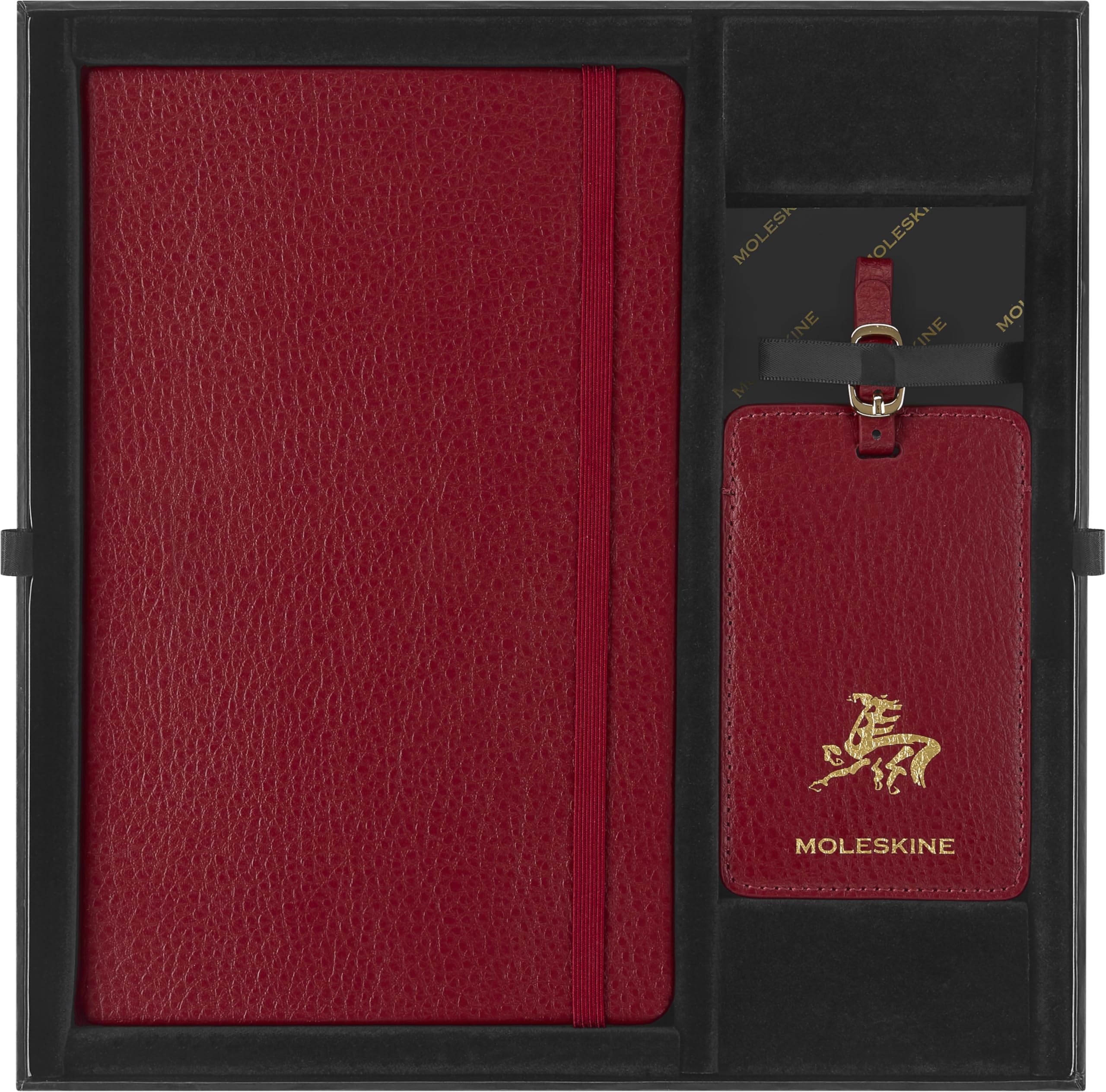 Moleskine Das Jahr des Pferdes Premium Bundle. Notizbuch L/A5, liniert, fester Einband, Kalligrafie, Precious & Ethical Vegea Notizbuch, L/A5, fester ... Gepäckanhänger, wiederverwendbare Geschenkbox