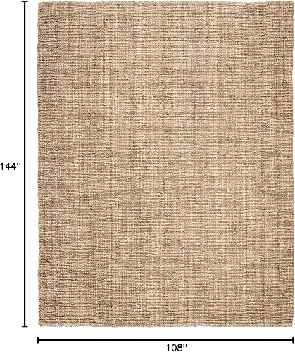 Miniatura 2 de Safavieh Colección de fibra natural NF447A 9 x 12 pies color natural - Alfombra de yute de alta calidad hecha a mano textura gruesa de 075 pulgadas
