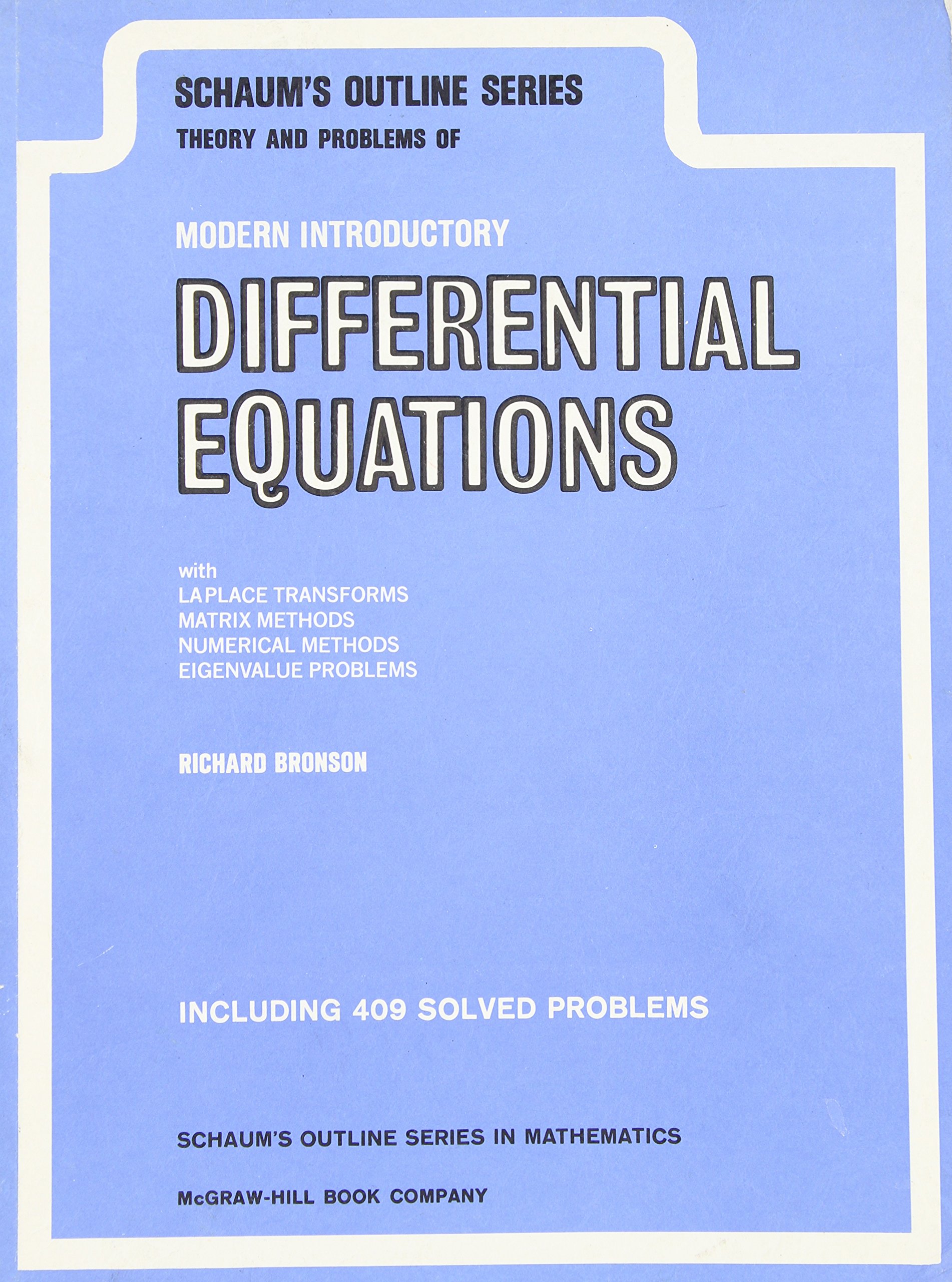 Schaum's Outline of Theory and Problems of Modern Introductory Differential Equations (Schaum's Outline Series)