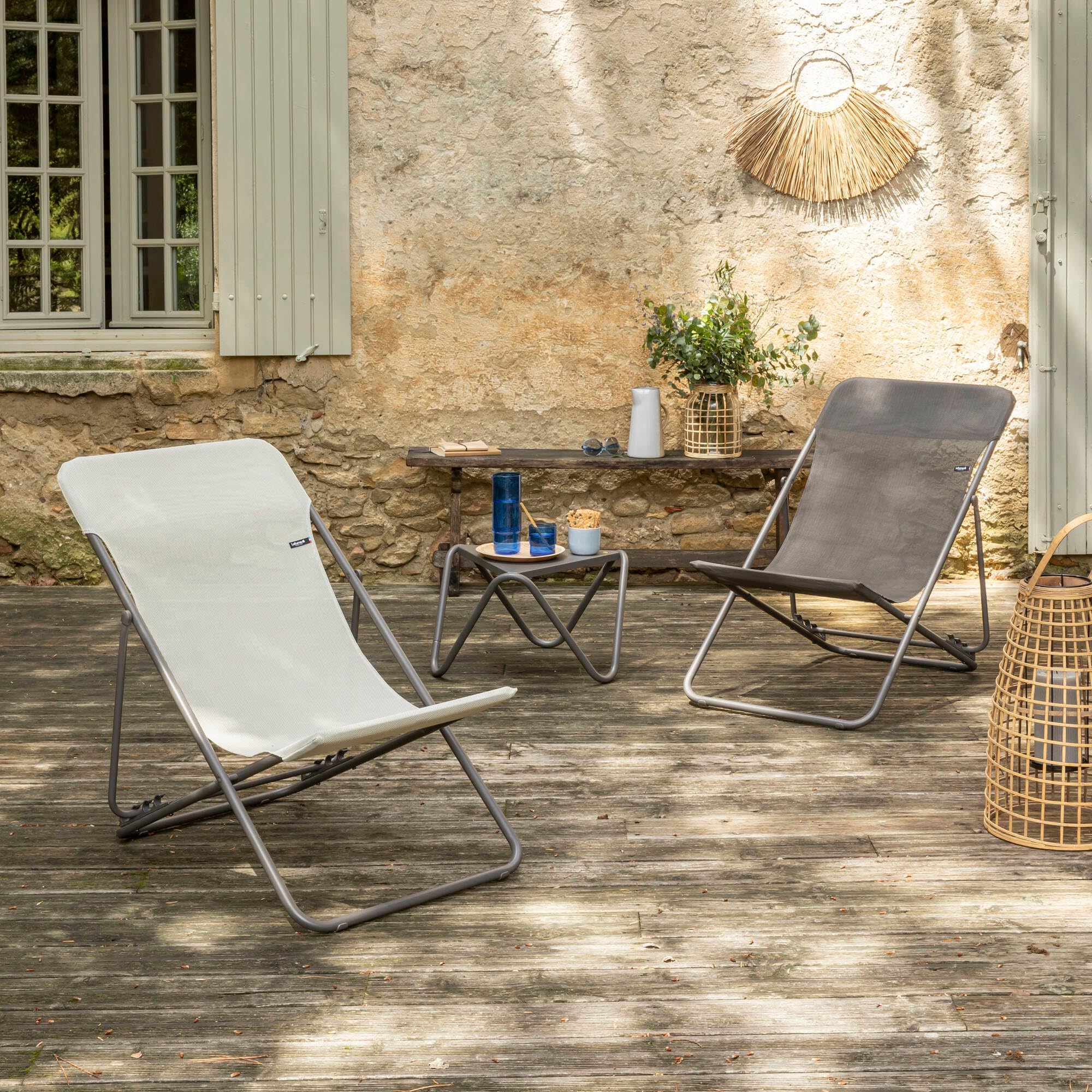 Lafuma - Lot de 2 Transats Jardin pliants Multi-Positions