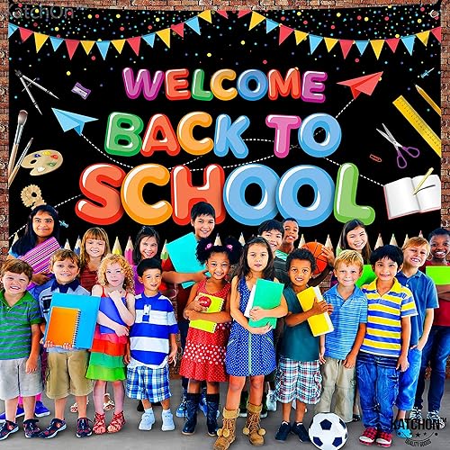 Miniatura 8 de KatchOn, Cartel de bienvenida de regreso a clases, extragrande, 72 x 44 pulgadas, telón de fondo de regreso a clases, cartel de bienvenida para