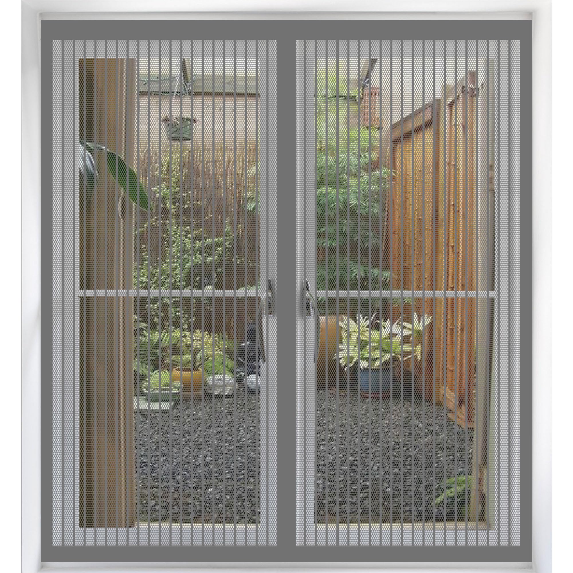 Fly Screens for Window 100 x 140 cm Fly Screens for Windows Without Drilling Self-Adhesive Tape for All Doors and Windows, Grey