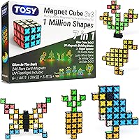 Vista 15 de TOSY Cubo Magnético 2x2 - 8 Bloques, Juguetes 2en1: Cubo de Rompecabezas 2x2x2 e Infinity Cubo Personalizable, Luminoso, Regalo para Relleno