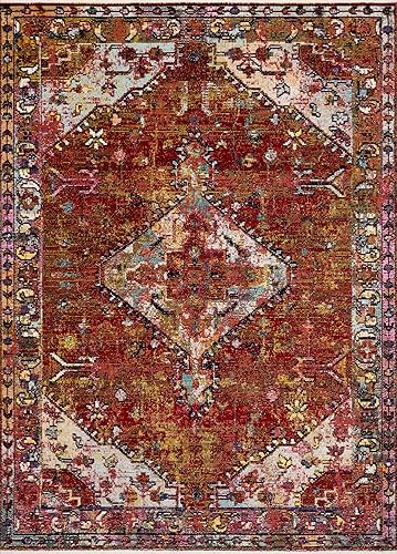 Miniatura 1 de Loloi Silvia X Justina Blakeney Collection - Alfombra de área, 2 pies 6 pulgadas x 8 pies, rojomulti